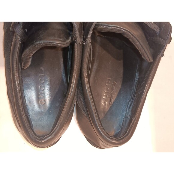 Men’s Gucci Black leather Canvas  Sneakers Size 10   102309 main image 10